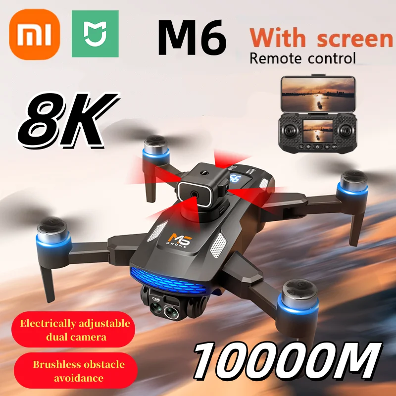 Xiaomi M6 Drone Screen Remote Brushless Motor 8K HD Camera Optical Flow Positioning Obstacle Avoidance FPV RC Quadcopter drone quadcopter