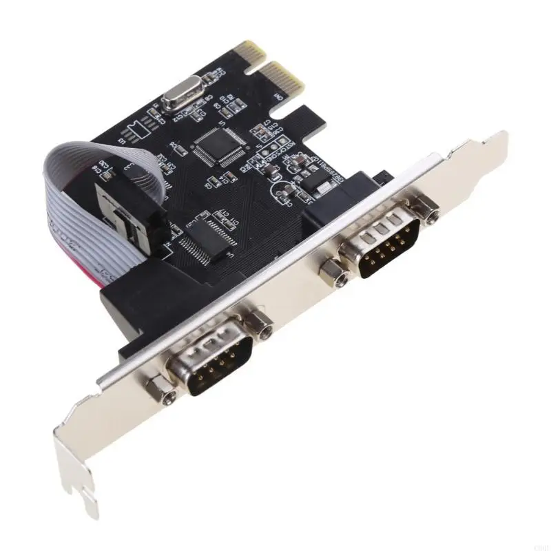 C90F PCIE-2개의 직렬 포트 DB9 카드 RS232 COM 포트 PCIE PCI(Express 확장 어댑터 카드용)