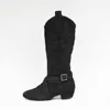 High Quality 3.5CM Heel Brown Color Women Embroidery Dance Boots Wear Indoor 6