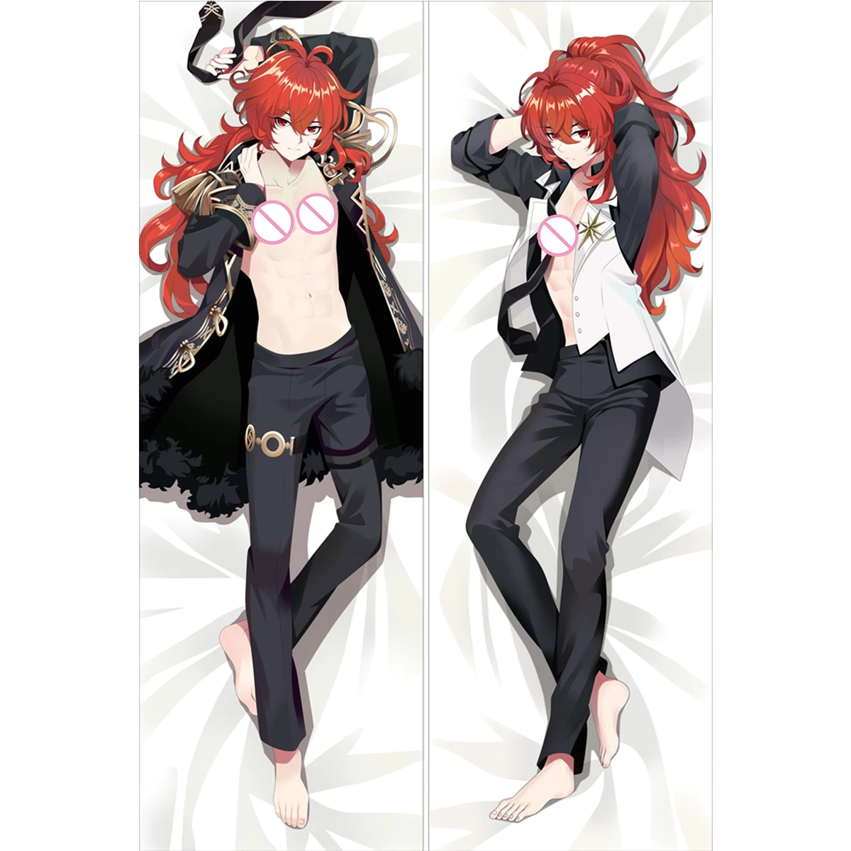 

Diluc Ragnvindr Genshin Impact Dakimakura Body Pillow Cushion Cover Printed Anime Decorative Throw Long Pillowcase