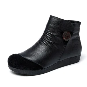 Image for Leather And Cashmere Cotton Shoes And Short Boots 