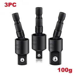 Universal 360° Electric Drill to Screwdriver Adapter Tool with Hex Handle (3PC Black)