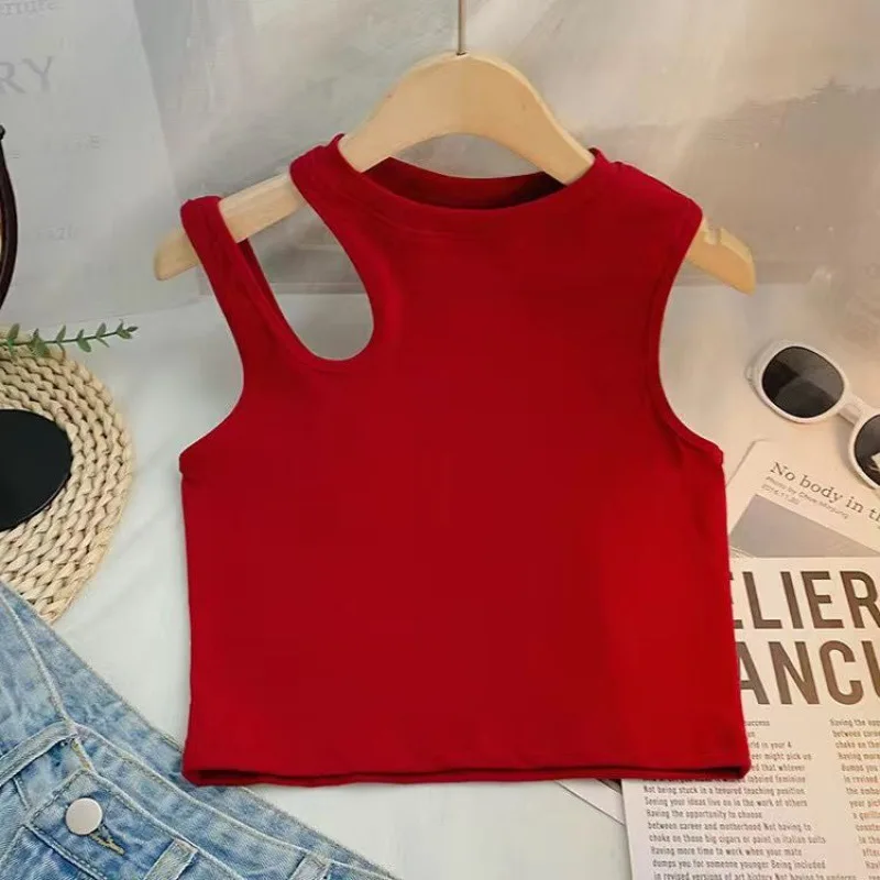 Kids Tops Sport Tank Tops Girls Tank Tops Kids Candy-colored Cotton Sleeveless Vest Summer Teenagers Tees 2 To 11 Yrs Children's Undershirts