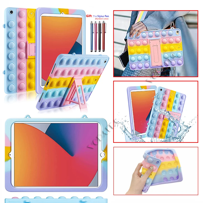 Fidget Bubble Toys Tablet Case For Ipad Mini Air 2 3 4 5 9.7" 10.9 10.2" 2021 Pro 11 Ipad 5 6 7 8 9 Mini 6 Generation Push Cover