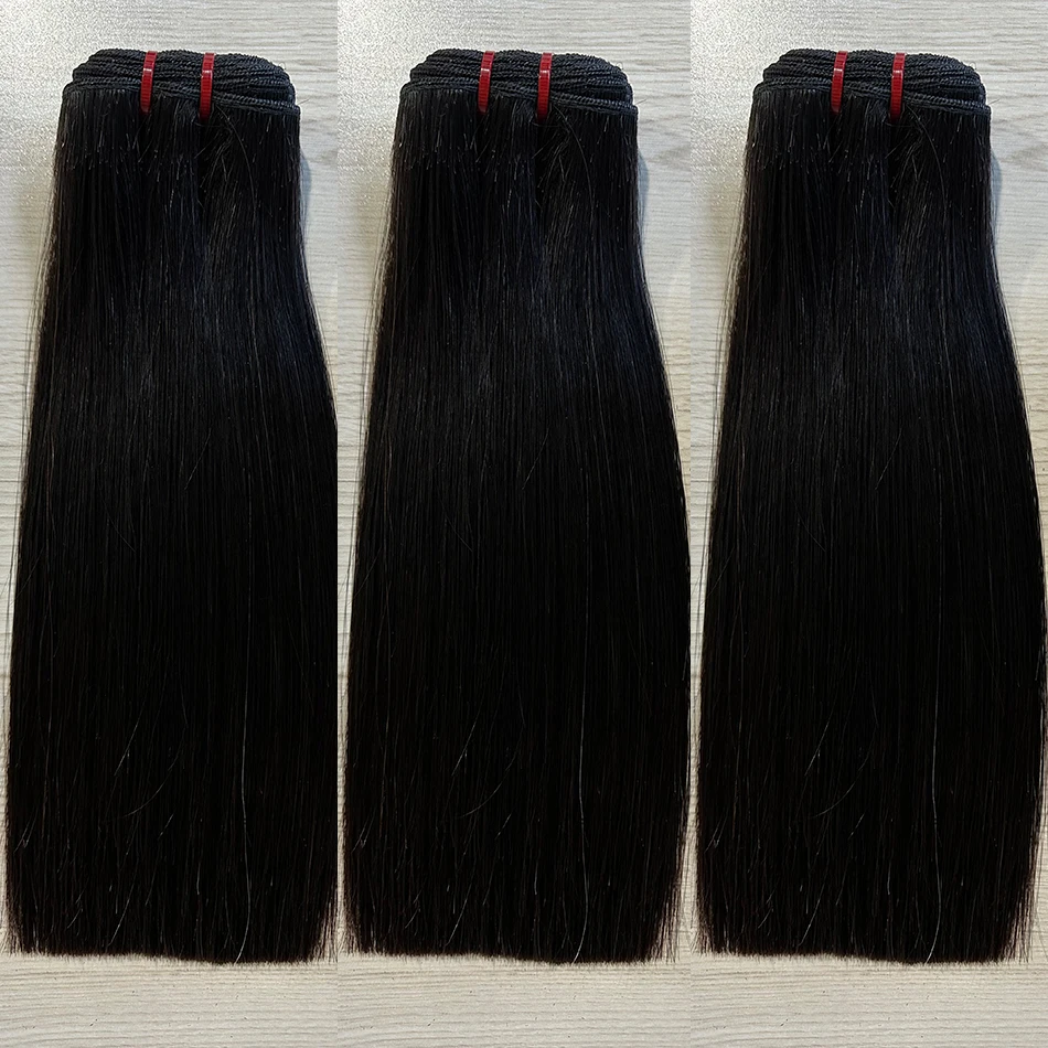 Chinese Virgin Human Hair Silky Straight Bundle 100G Raw Virgin Hair Bone Straight Super Double Drawn Human Extensions