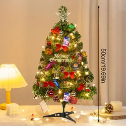 50cm Mini Christmas Tree with Lights - Festive Desktop Decor and Holiday Party Ornament for As the picture shown (50cm)