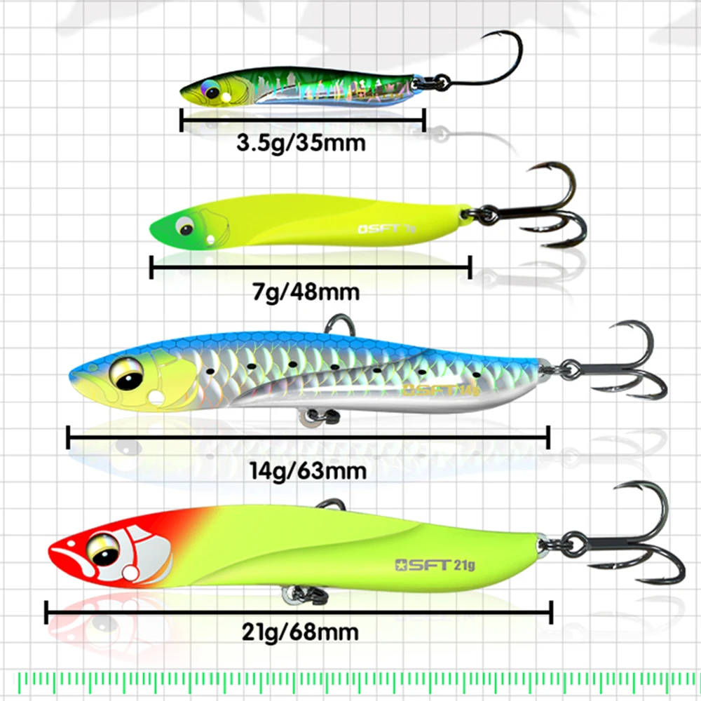 SFT BAIBAI 3.5G Mini Slow Drop Cast Metal Jig 7G 14G 21G Shore Casting Jigging Spoon Saltwater Fishing Bait Tackle fishing lure 5pcs/set