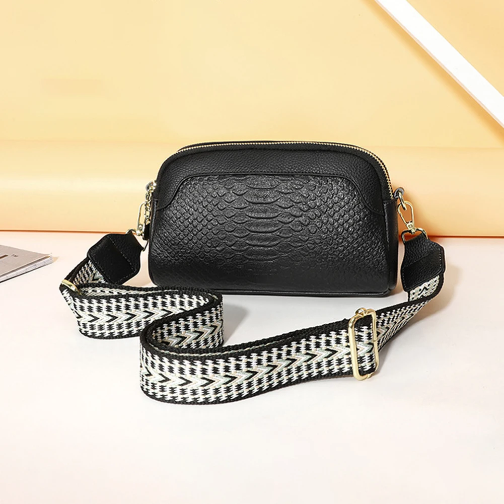 

Fashion Wide Strap Leather Crossbodys Bag Multi-Purpose Portable Messagers Bag For Outdoor Travel