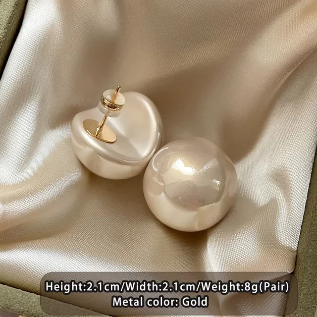 Boucles d'oreilles françaises élégantes en perles plates épissées, couleur or, pour bijoux de fête à la mode coréenne, accessoires doux pour femmes, nouvelle collection 2025