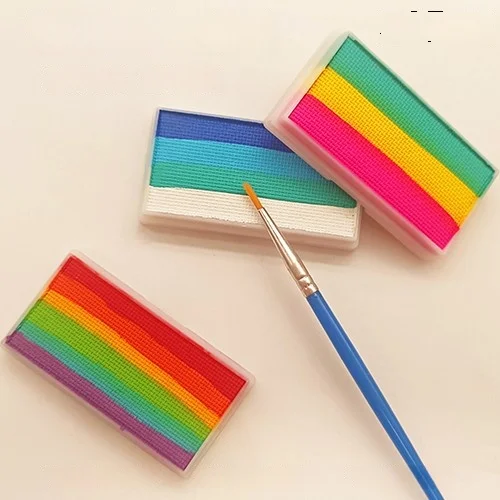 Grenzüberschreitende Malpigmente für Kinder, Gesichtsfarben, Regenbogenstreifen für Bühnen-Make-up, Gesichtswaschpigmente auf Wasserbasis, Wasser – Detail 10