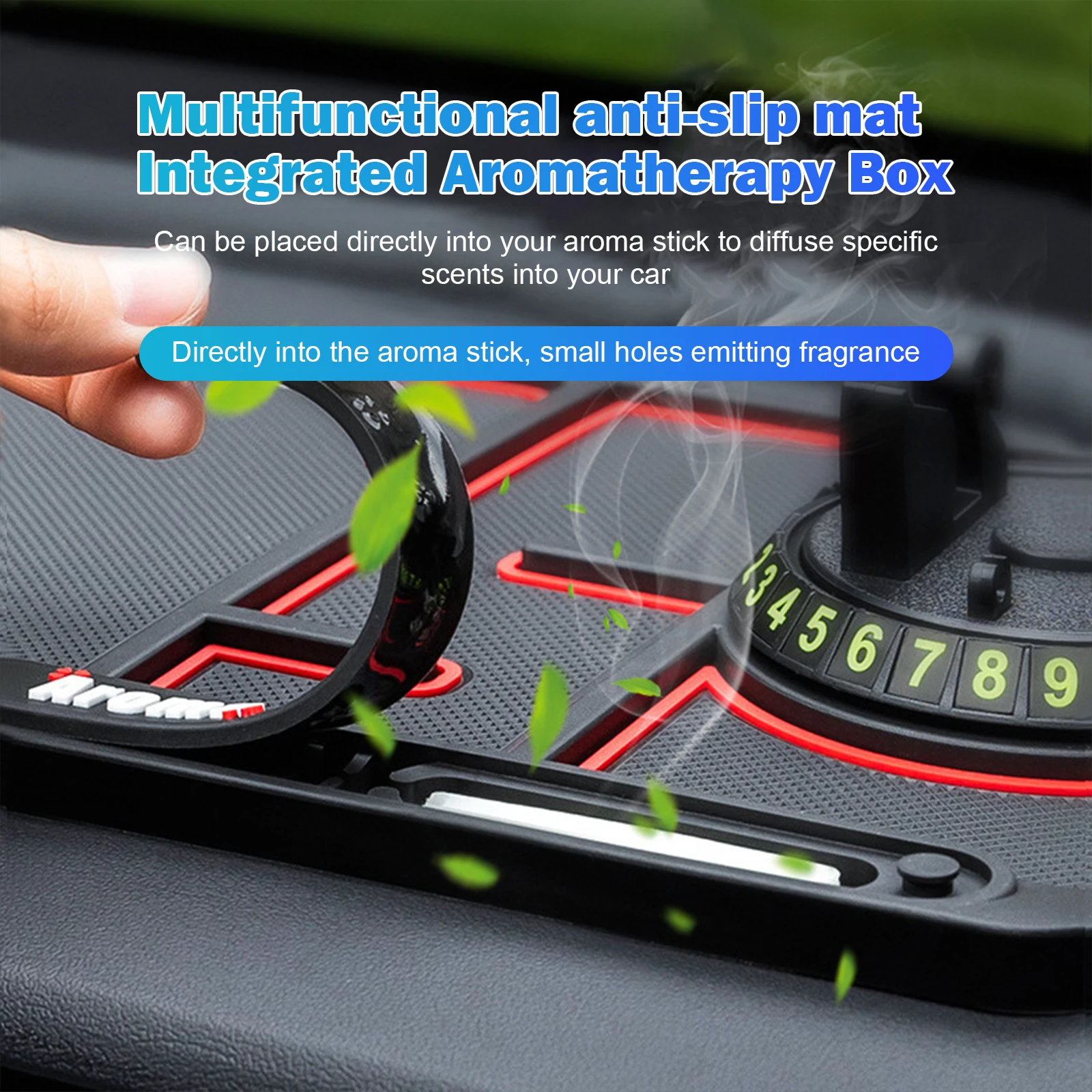 Dash Phone Holder Multifunctional Car Anti-Slip Mat Auto Phone Holder Non Slip Sticky Dash Phone Mount Parking Number Card Dashboard Car Pad Mat