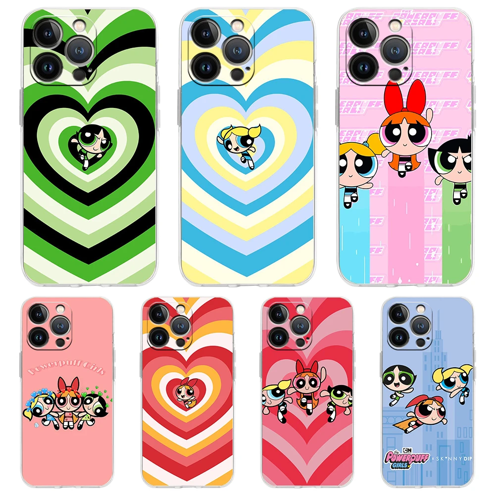 iphone 13 leather case Powerpuff Girls Case for iPhone 13 12 Pro Max Cover Transparent Soft for iPhone 11 Pro Max 7 8 Plus X XS XR SE2020 Shell Fundas case iphone 13 