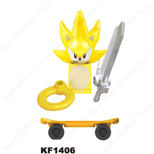 Mini Action Figure Building Block Sonic Teirusu Silver Nakkurusu Shadow Eggman Blaze Storm Knuckles KF6123 LG1001 WM6086 Bricks 1406