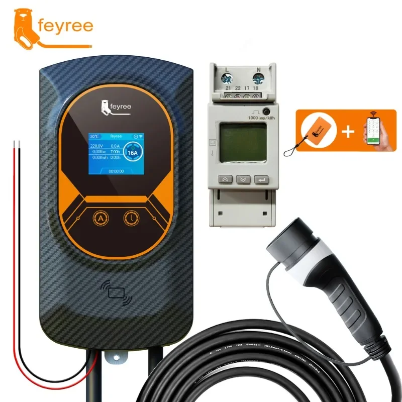 

Feyree DLB EV Charger Type2 OCPP 32A Load Balance EVSE Wallbox APP Function 11KW/22KW EV Fast Charging Station for Electric Car