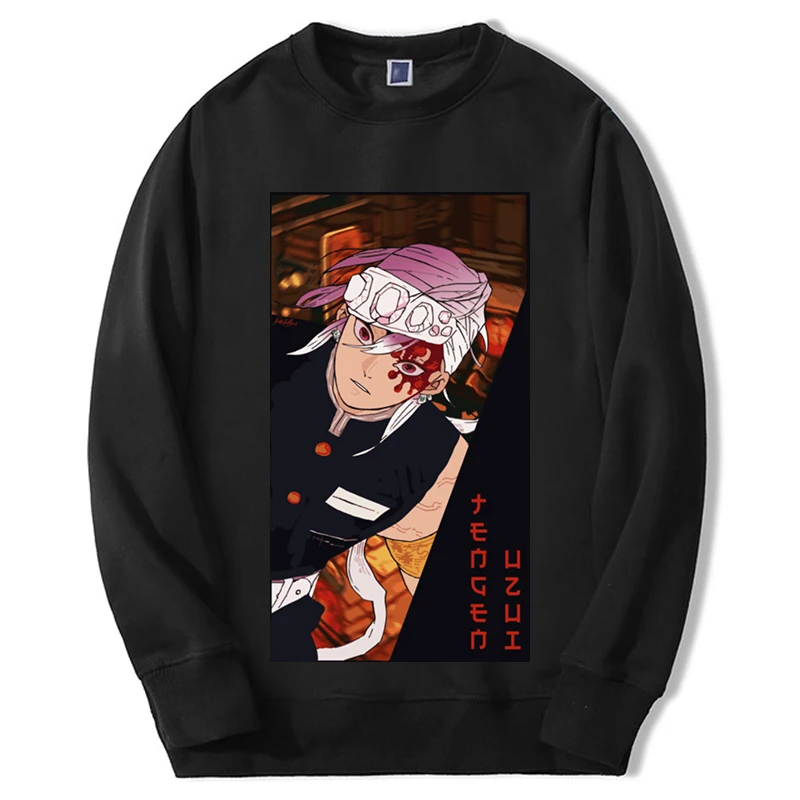 

Demon Slayer Anime Hoodies Sweatshirt Men Tanjirou Figure Mangas 2022 New Sweatshirts New Round Neck Fleece Pullover Tracksuit