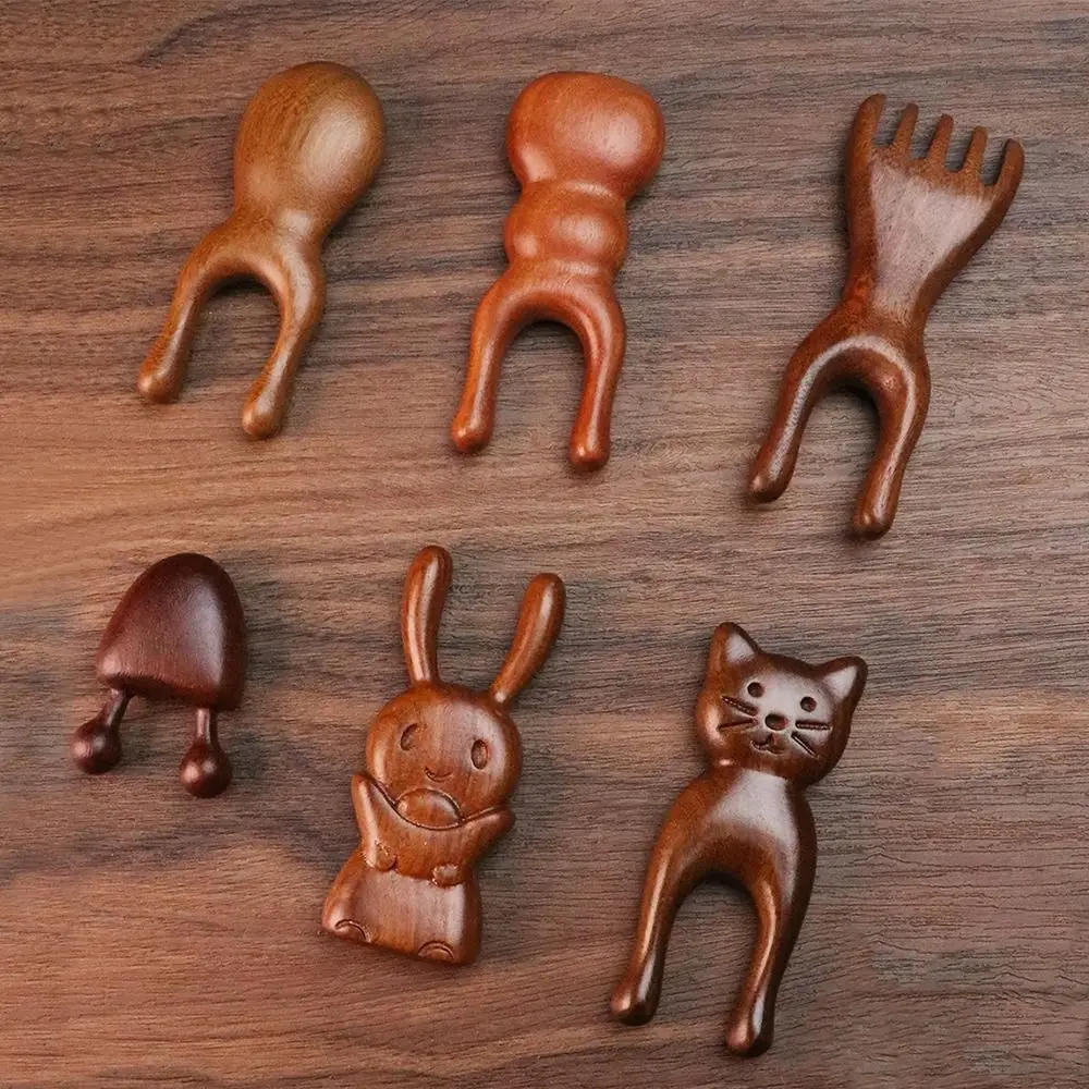 Face Scalp Gua Sha Massager Sandalwood Anti-Static Body Meridian Massage Comb Help Blood Circulation Nose Shaper