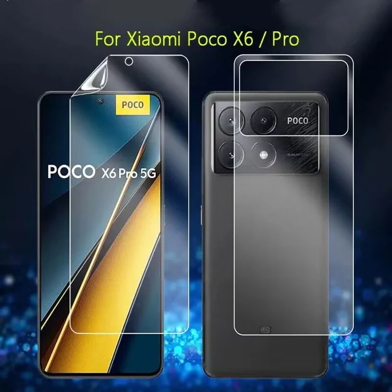 

3 шт. матовая Гидрогелевая пленка для POCO X6 F6 F5 Pro, Защита экрана для POCO M6 Pro, передняя и задняя защитная пленка