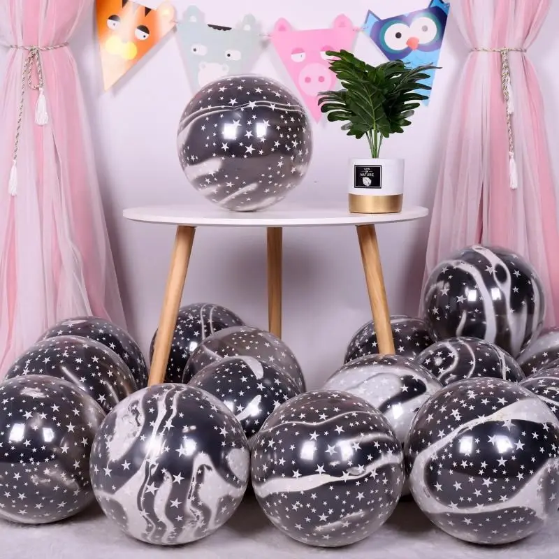 Colorful Agate Marble Latex Balloons - 12 Inch Party Decorations for Weddings, Birthdays, and Baby Showers