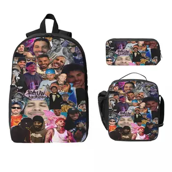 3Pcs Rauw Alejandro Singer Rapper School bags Set for Kids Pencil Boxes Backpack Sets with Lunch Box For Primary School Daypack 1