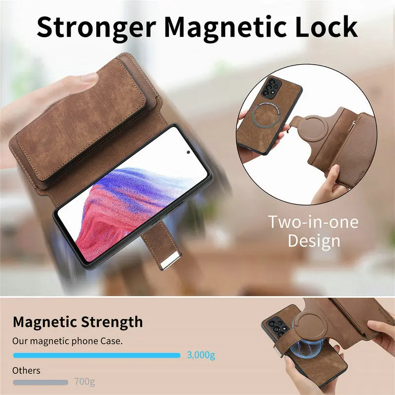 Premium 2-in-1 Detachable Leather Flip Case with 360° Protection
