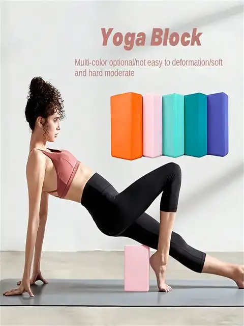 1 Black High-Density Eva Foam Yoga Block - Solid Support Block Suitable for Fitness, Dance Stretching, and Pilates - Individually Packaged 6