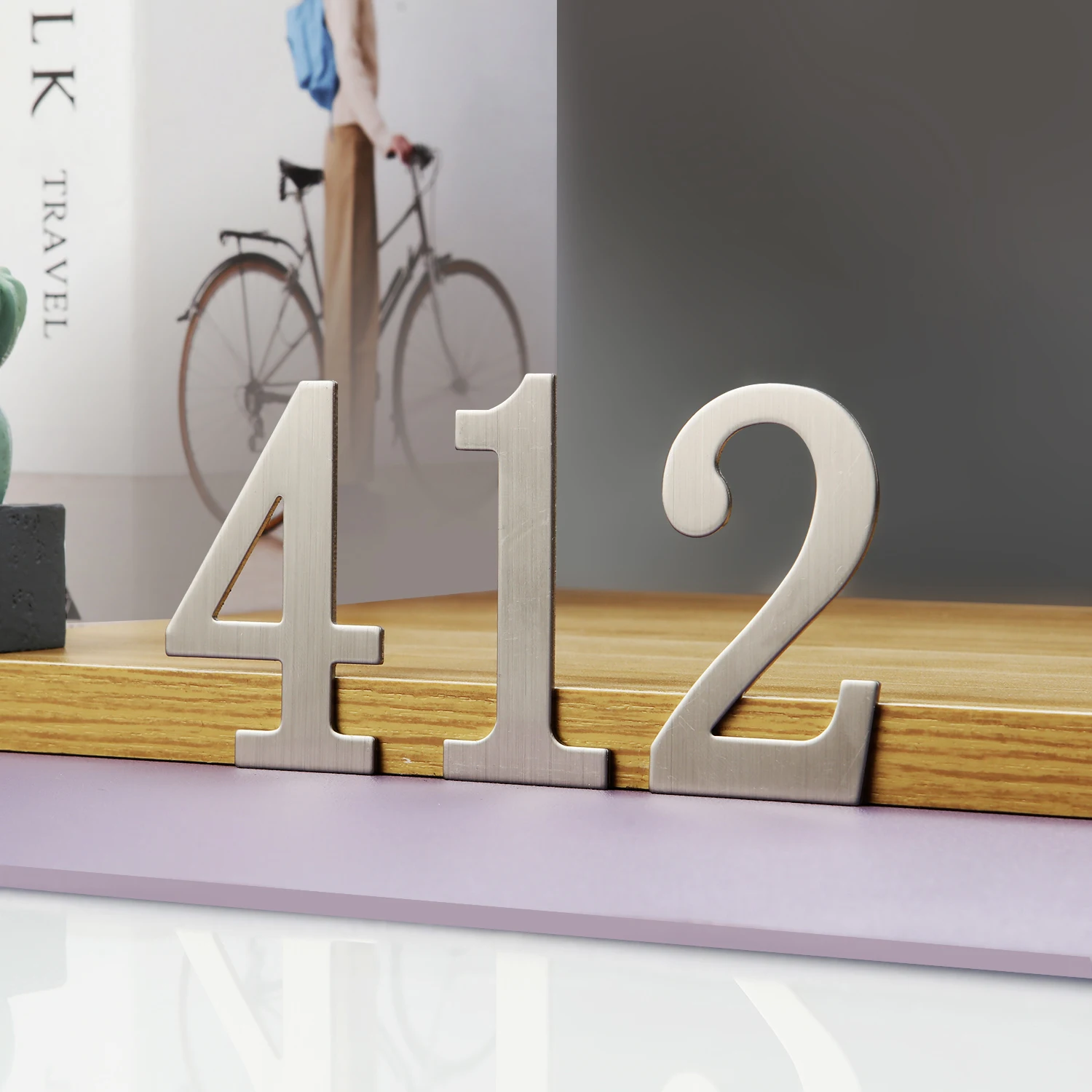 Stainless Steels Door Number 7*4cm House Number Apartment Door Outdoor Hotel Home Mailbox Label house number signs house numbers number plate door signs