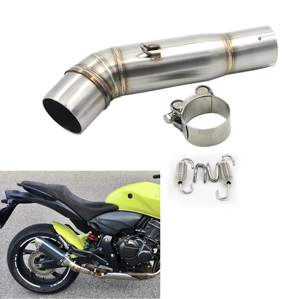 Slip On Middle Tube Link Pipe For For Honda Cb600F Cb 600F Hornet 07- 13 Hornet 600 Motorcycle Exhaust Pipe Moto Escape Muffler