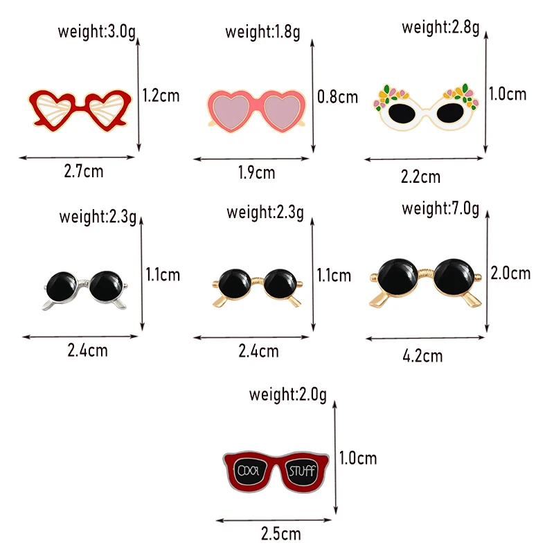 Fashion Beach Sunglasses Enamel Pins Retro Black Glasses Brooches for Women Men Jackets Shirt Collar Lapel Badge Cartoon Jewelry