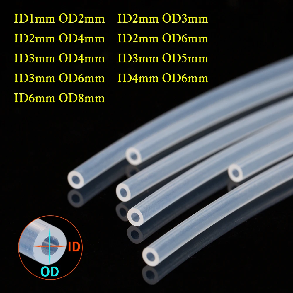 3D Printe Parts 1Meter PTFE Tube Clear PiPe PFA 2x4mm For V5/V6 1.75mm Bowden Extruder J-head Hotend