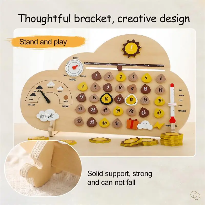 Wooden Cloud Calendar Montessori Cognitive Toys For Children Wooden Early  Educational Learning Toy Baby Room Decoration - AliExpress