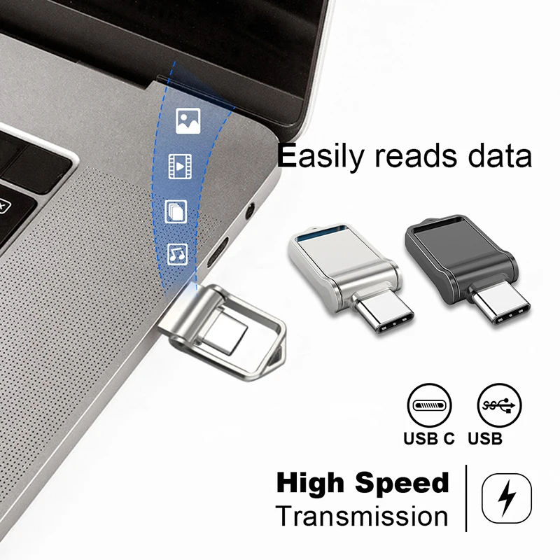 Mini Metal Type C Pen Drive USB Flash Drive 2TB OTG Metal USB3.0 Pen 1TB Type C High Speed Pendrive Memory Stick For Phone flash drive