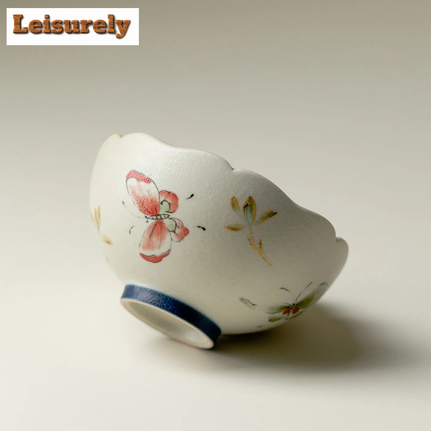 2pc/lot Butterfly Orchid Teacup Boutique Tea Bowl Mug Tea-tasting Meditation Cup Jianzhan Master Cups Teaware Accessories 80ml