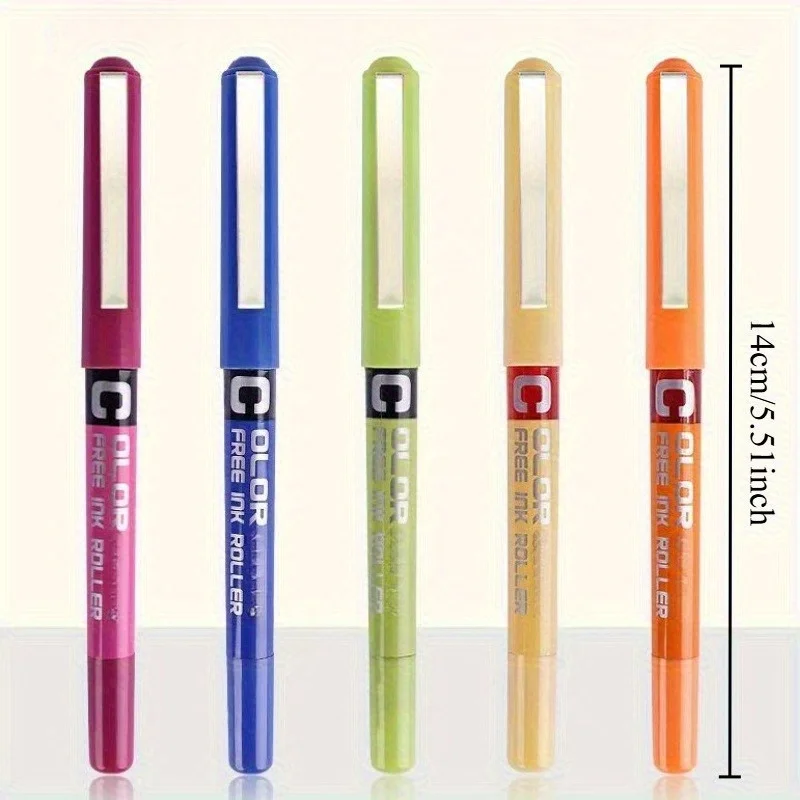 Penne a sfera da 7 pezzi, penna a sfera con inchiostro liquido con pennino extra fine da 0,5 mm, per scrivere cancelleria per ufficio scolastico - immagine 6