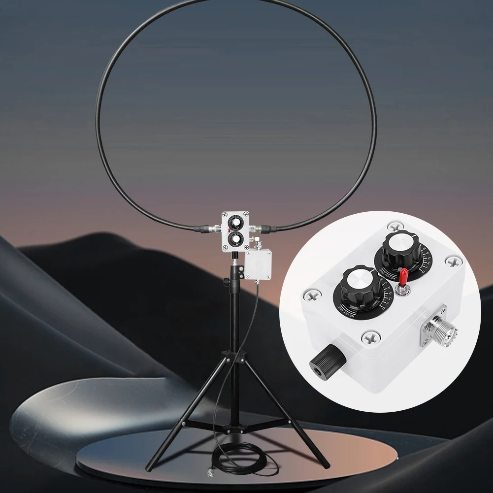 Fafeicy Kurzwellen-Antenne 3-30 MHz - Edelstahl Rahmenantenne Mit Akku