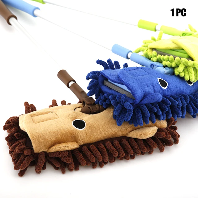 Kids Toy Cartoon Floor Mop Stretchable Portable Ergonomic Cleaning Tools Education Gift Home Kindergarten Restaurant Dining Room 3