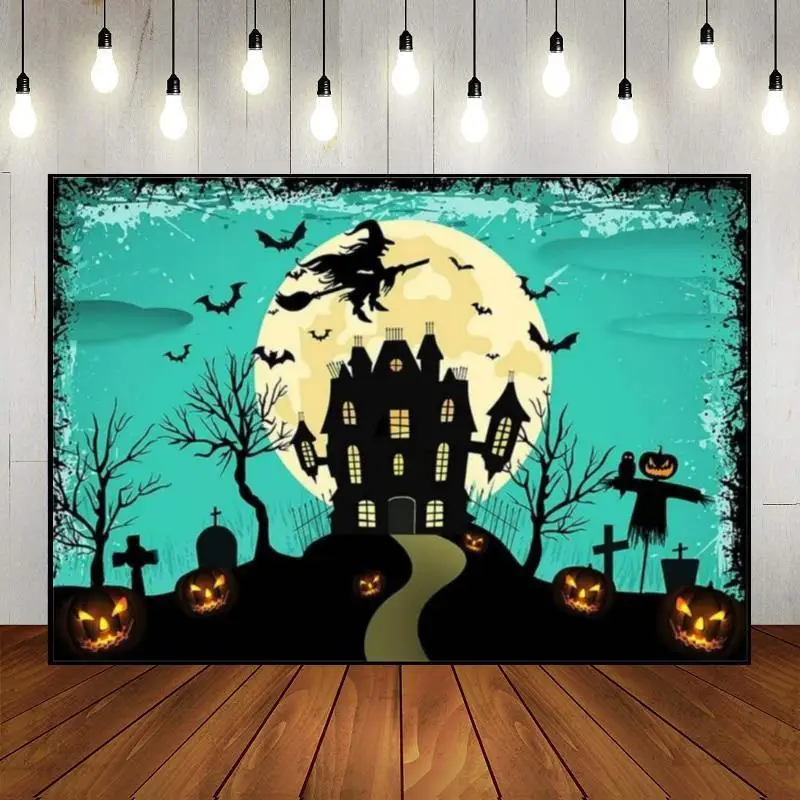 Fondali Di Fotografia Di Halloween Sfondo Di Macchia Di Sangue Sfondo Di Compleanno Personalizzato Vecchio Castello Decorazione Nebbia Densa Foto Bann