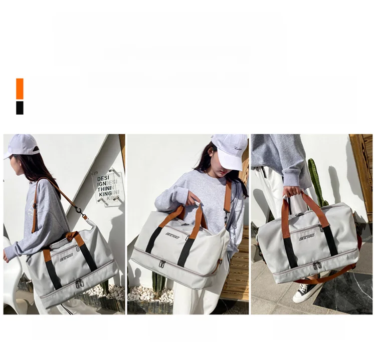 Travel bag, large capacity boarding luggage bag, dry wet separation shoe compartment bag, business travel fitness backpack_voghion.com