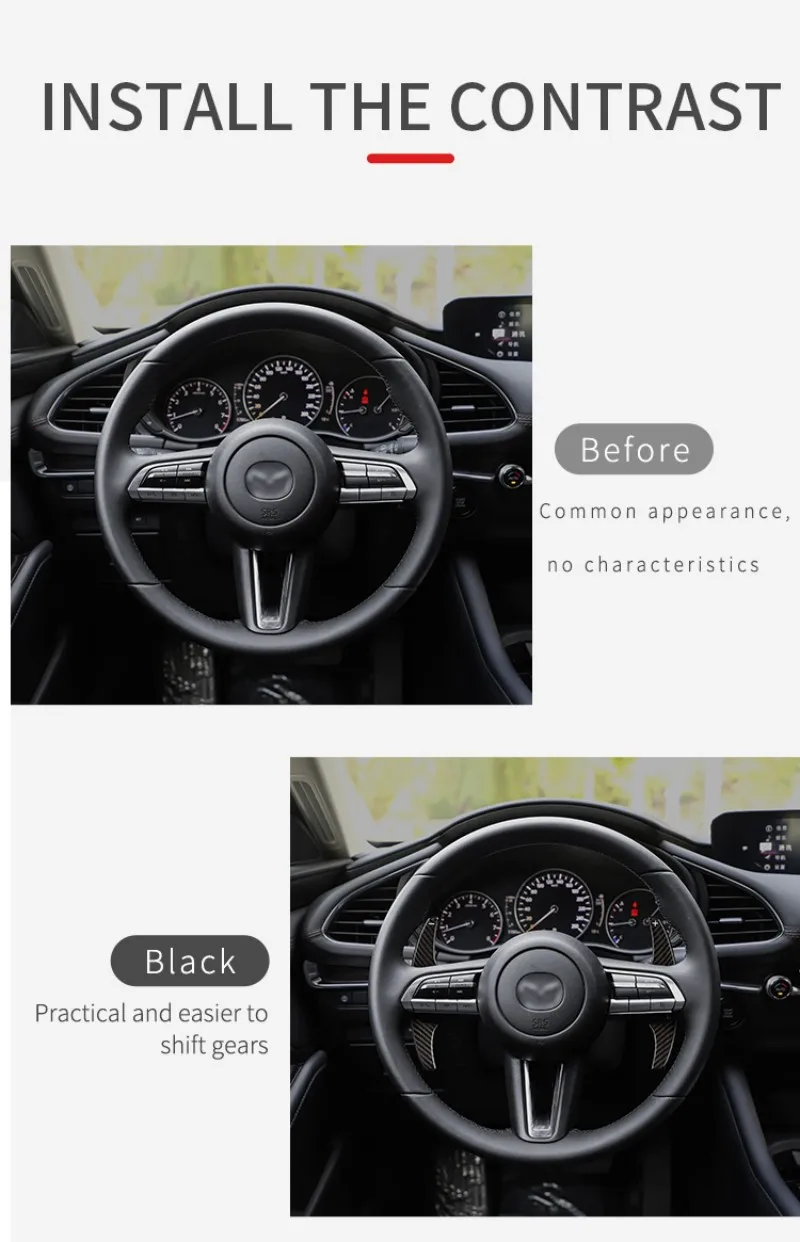 T-Carbon Car Steering Wheel Extension Paddle Shift For Mazda 3 Carbon Fiber Paddle Shifter Car Accessories