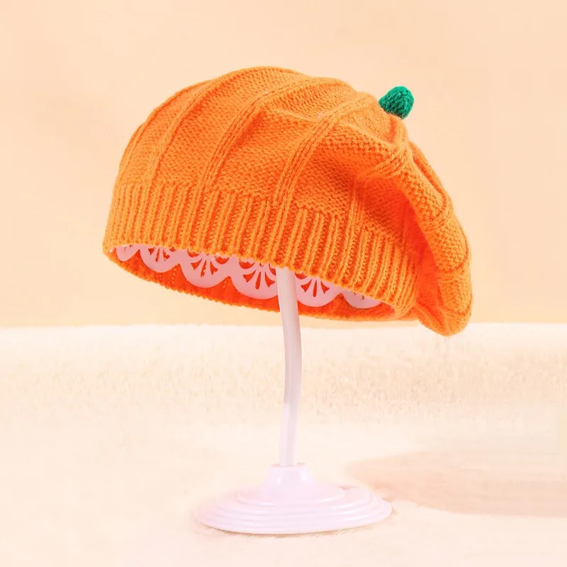 

Halloween Decoration Pumpkin Beret Parent-Child Knitted Hat Warm Party Knitted Hat 2023 Halloween Decoration Supplies