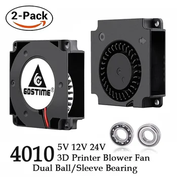 Gdstime-40mm 3D 프린터 팬, 12V 24V 5V 4010 송풍기 프린터 냉각 액세서리, DC 터보 송풍기 팬, 방사형 팬 40x10mm, 2 개