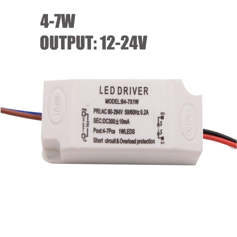 led driver power supply 1w 36w transformer 240v dc 12v 24v 36v constant current lighting transformers for led power lights 5pcs LED Driver Electronic Transformer 4-7W Isolated LED Power Supply Unit Lighting Transformers For LED Lights Driver DC12-25V