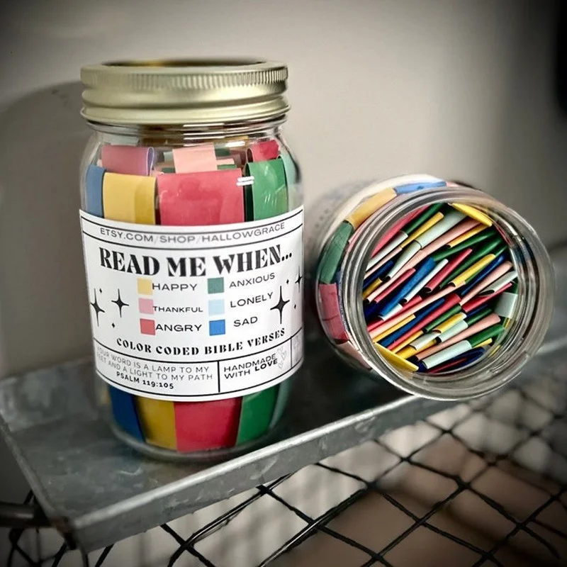 Bible Verses Jar for Emotions and Feelings Bible Verses in a Jar Savings Comfort in God's Word Storage