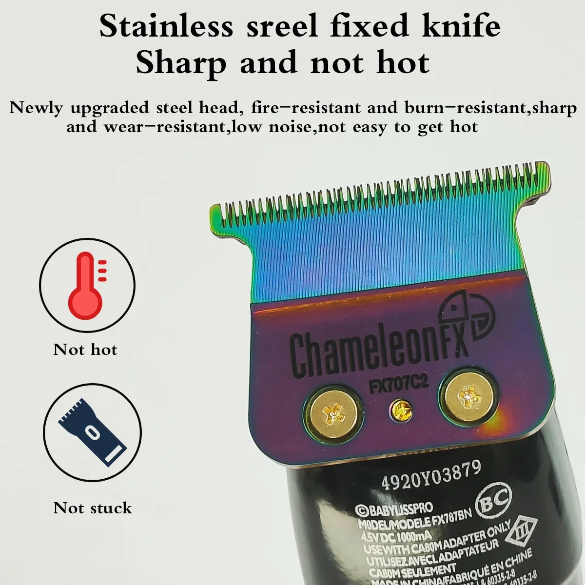 New Cutter bit Professional Colorful DLC FX707Z Rplacement TITANIUM Blade Compatible With BaBy PRO Hair Trimmers FX787 and FX726 3
