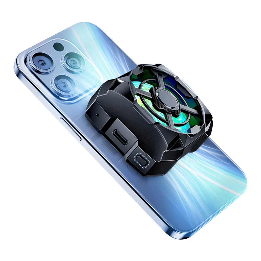 Ventilateur de refroidissement rechargeable avec dissipateur thermique Pho à lumière bleue, radiateur de jeu magnétique sans fil pour Android Smartphos &_voghion.com