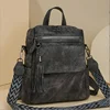 New Fashion Tassels Designer High Quality Leather Backpacks Women's Casual Large Capacity Travel Shoulder Bags Vintage Totes 2