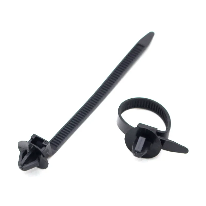 Car Nylon Cable Ties 10/100PCS Car Nylon Black Cable Ties Push Mount Wire Harness Fastener Cable Clamp Clips Ties Management Car Wire Organizers