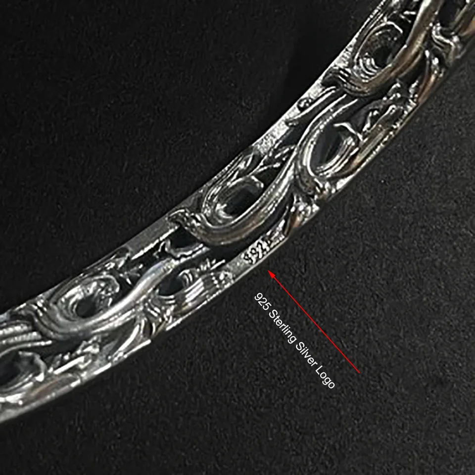 アクセサリー vintage Silverbracelet Silver925 925 Sterling Silver Bracelet Men Vintage Punk Rock Chain