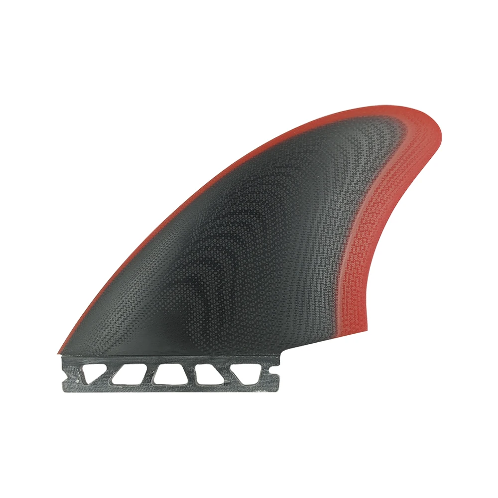UPSURF-Fiberglass Twin Fins for Surf, Keel Twin Fins, Clear Red and Black, Funboard and Shortboard