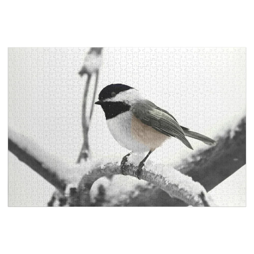 Black Capped Chickadee Jigsaw Puzzle Custom Name Wood Children Custom Wood Customizable Child Gift Puzzle