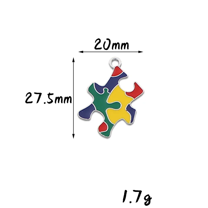 PinMart's Autism Awarness Multi Color Puzzle Piece Enamel Lapel Pin 1"H